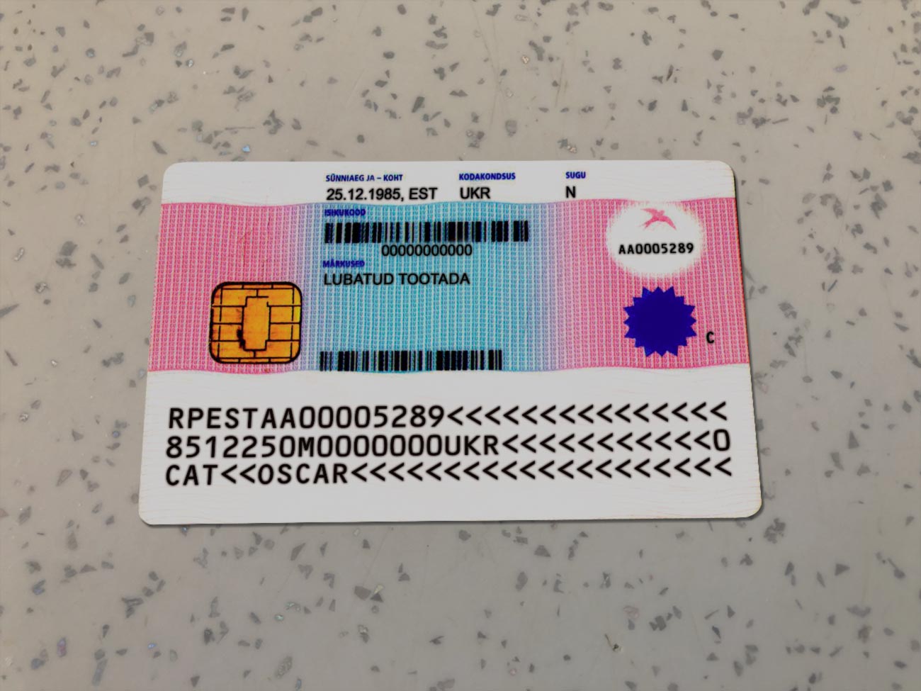 Estonia Residence Permit PSD Template