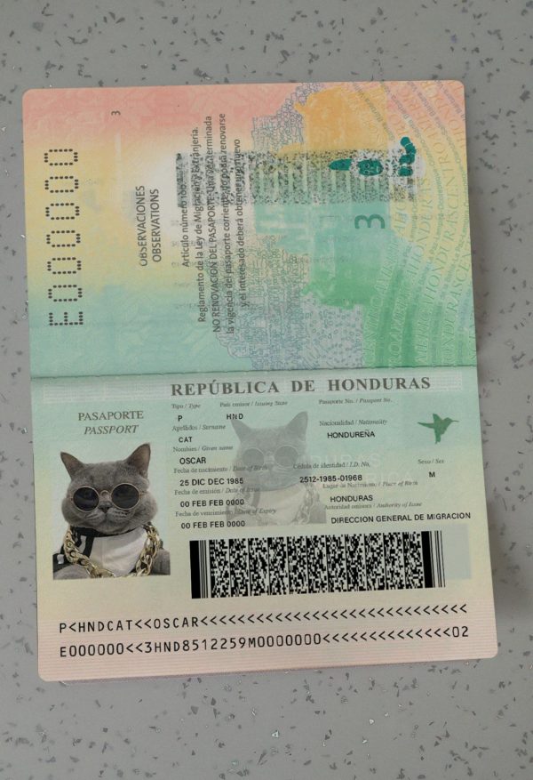 Honduras-Passport-Template