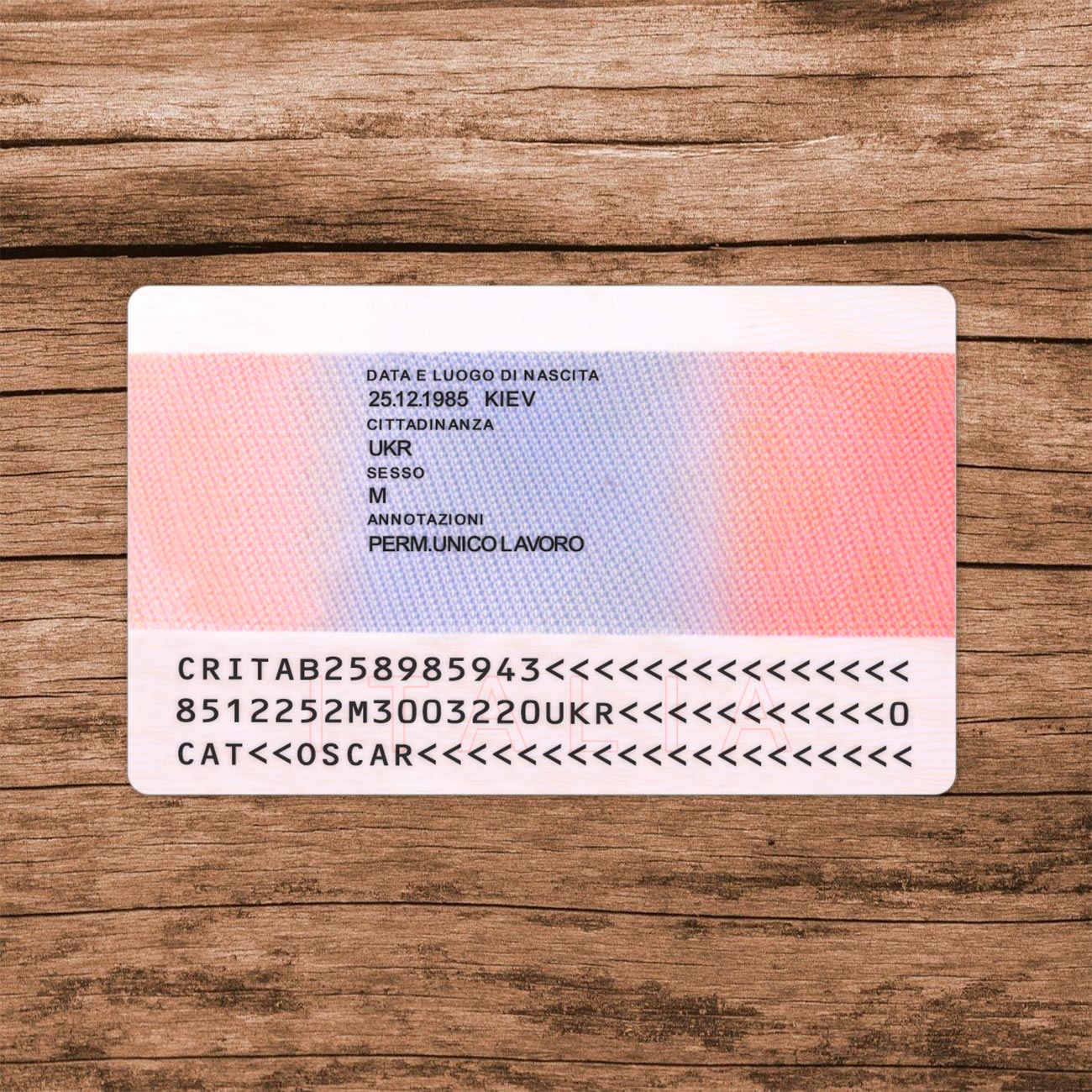 Italy Residence Permit PSD Template