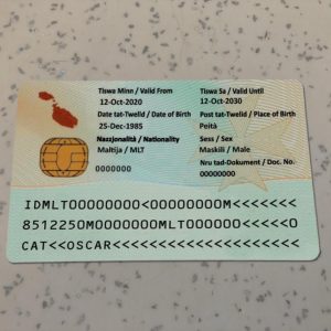 Malta Identity Card Template