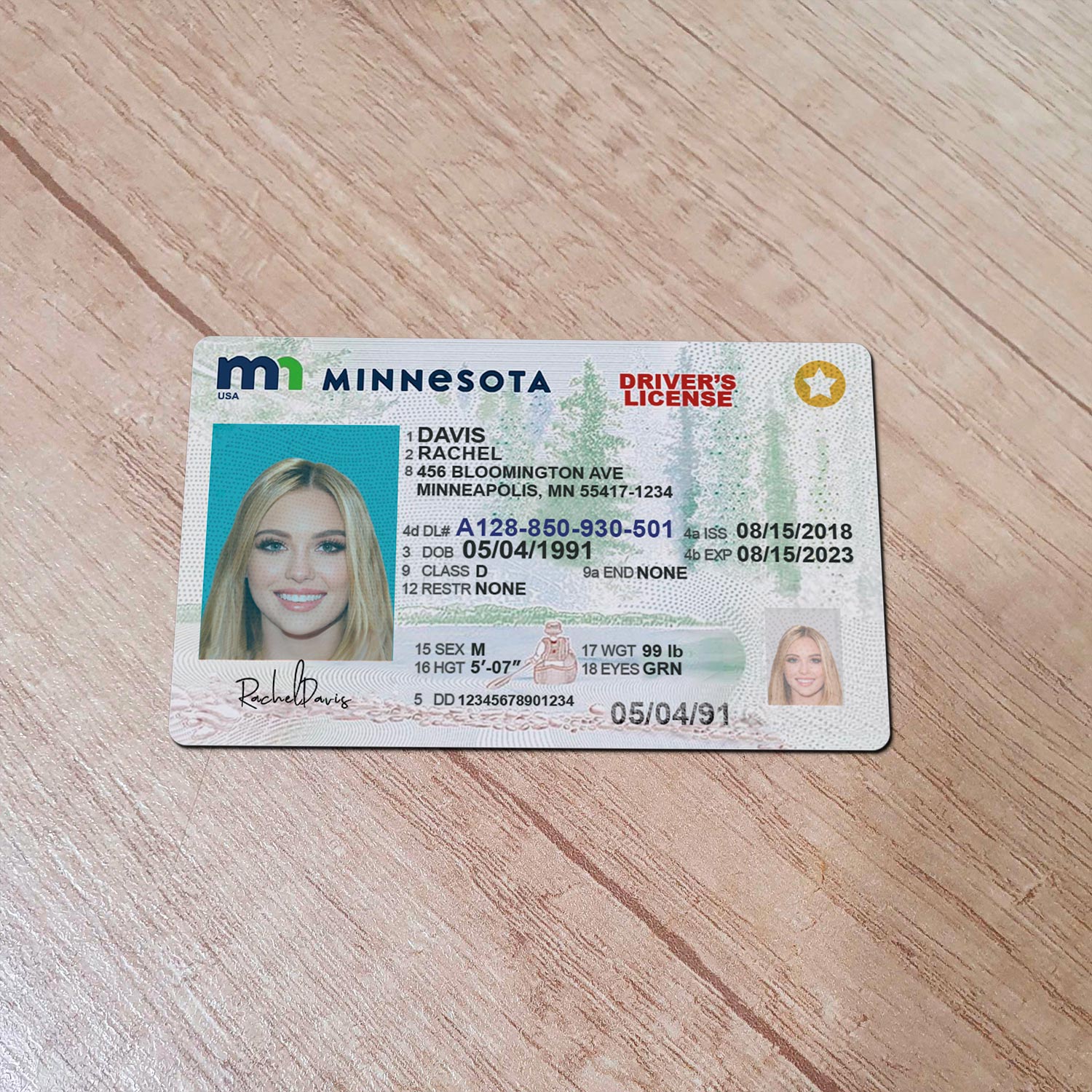 Minnesota-Driver-License-Template