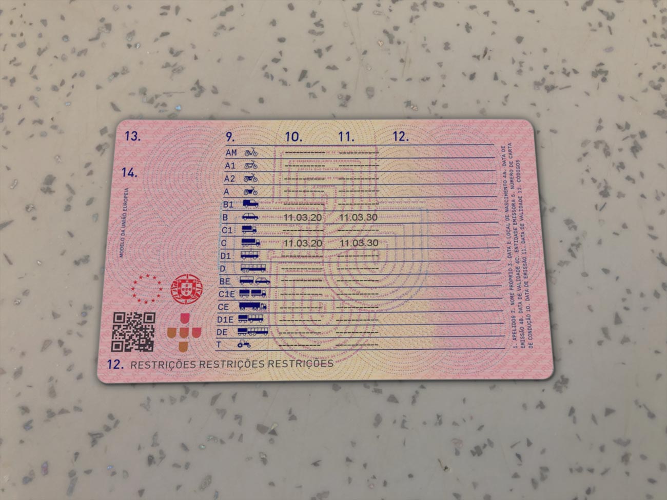 Portugal-Driver-License-Template