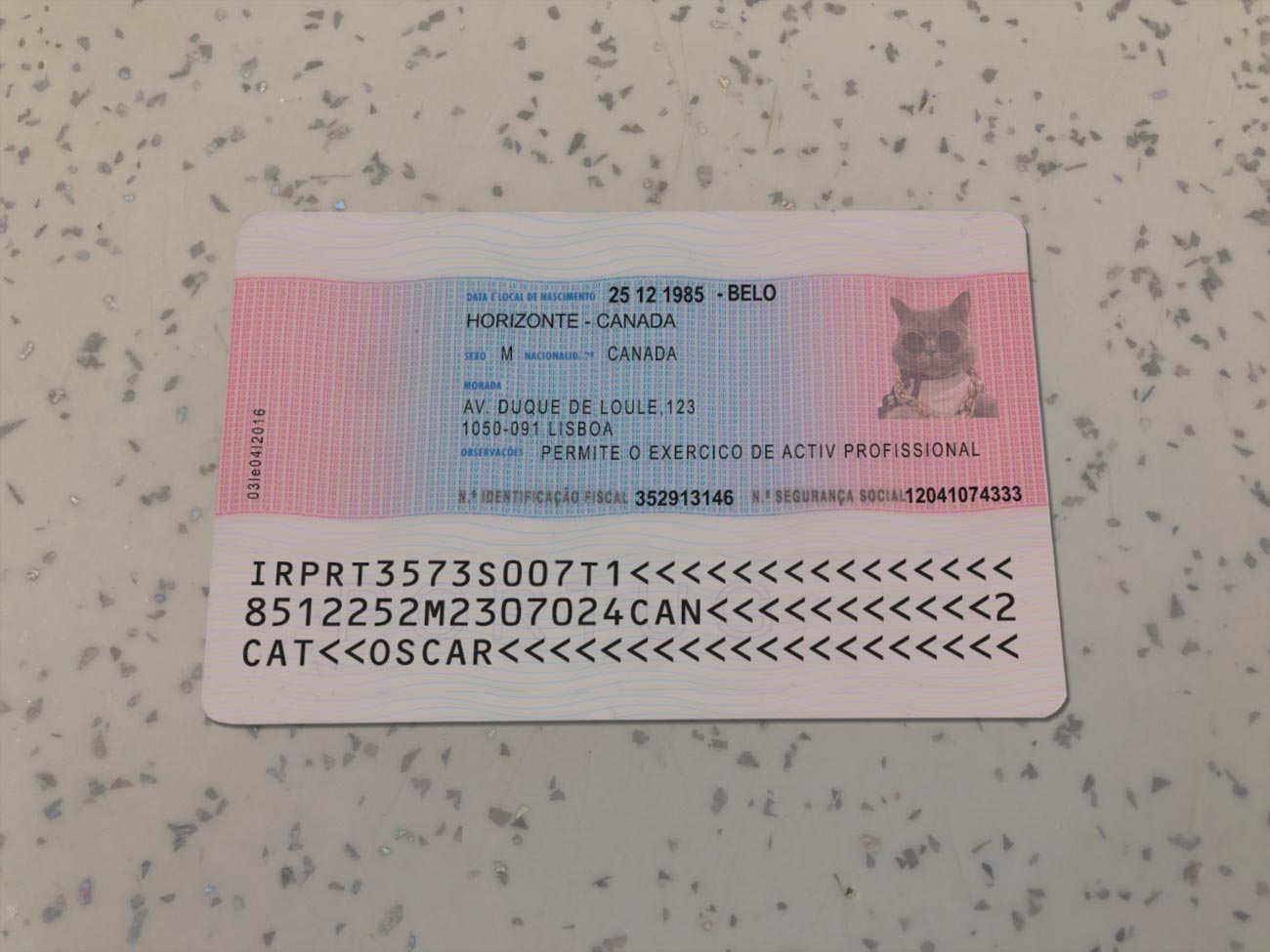 Portugal Residence Card Template