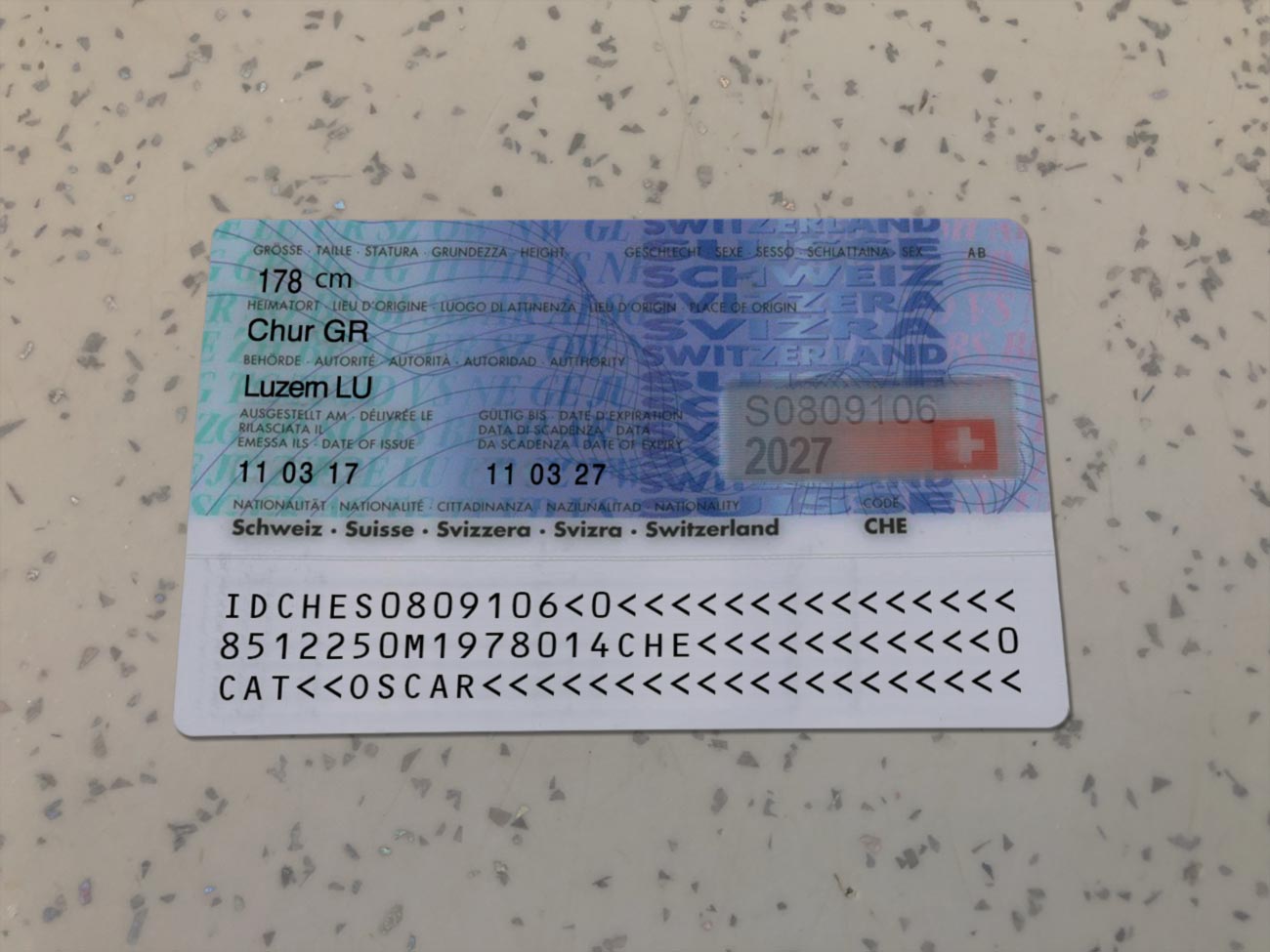 Switzerland Identity Card