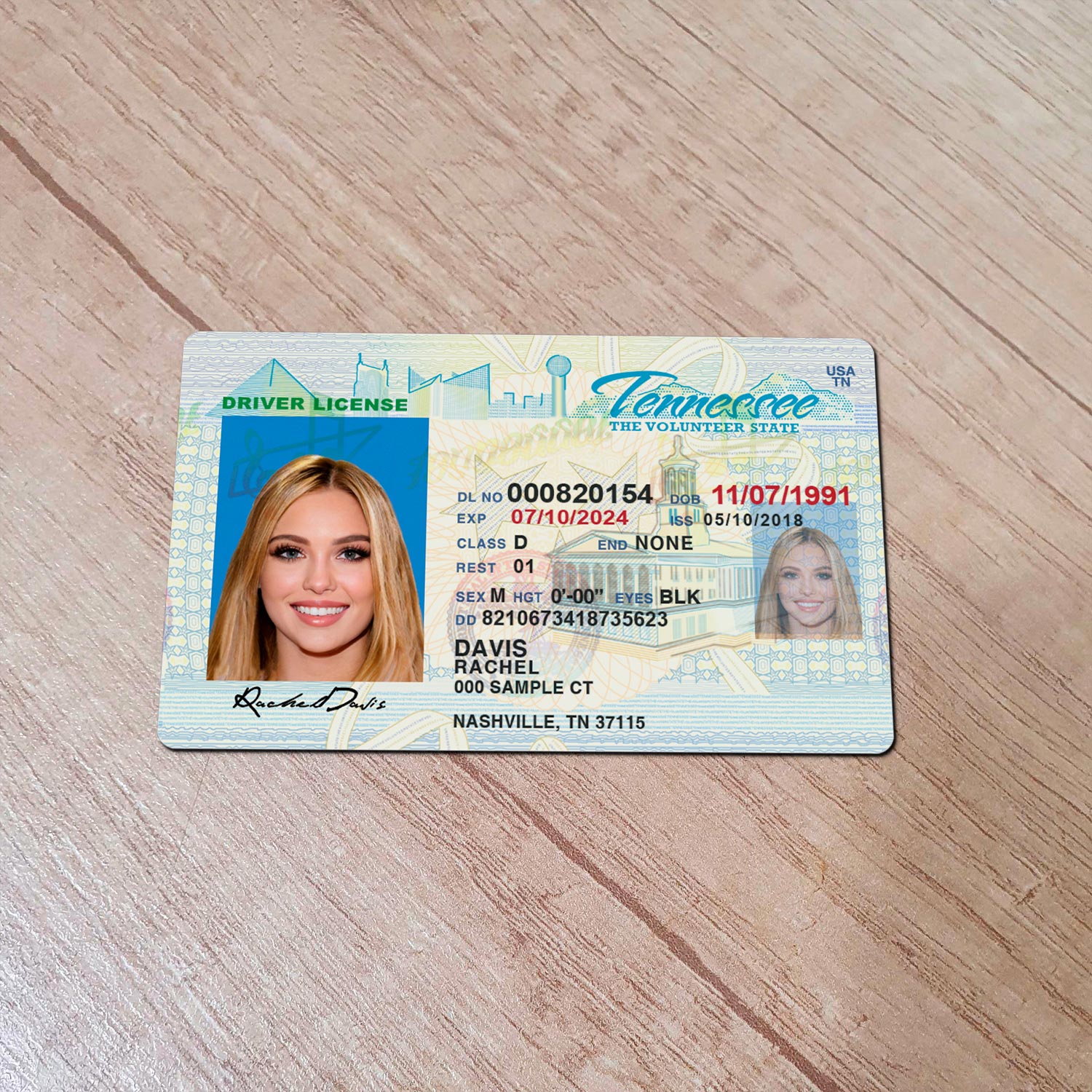 Tennessee-Driver-License-Template