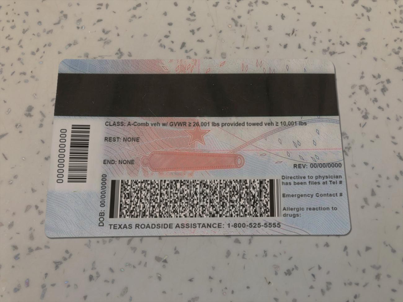 Texas Identity Card Template