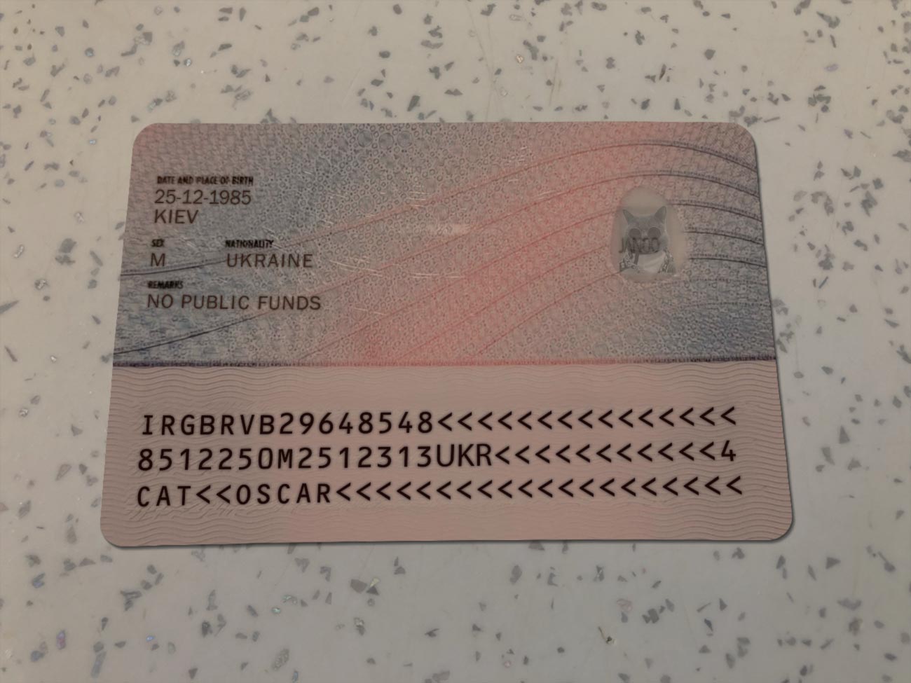 Editable UK Residence Permit PSD Template