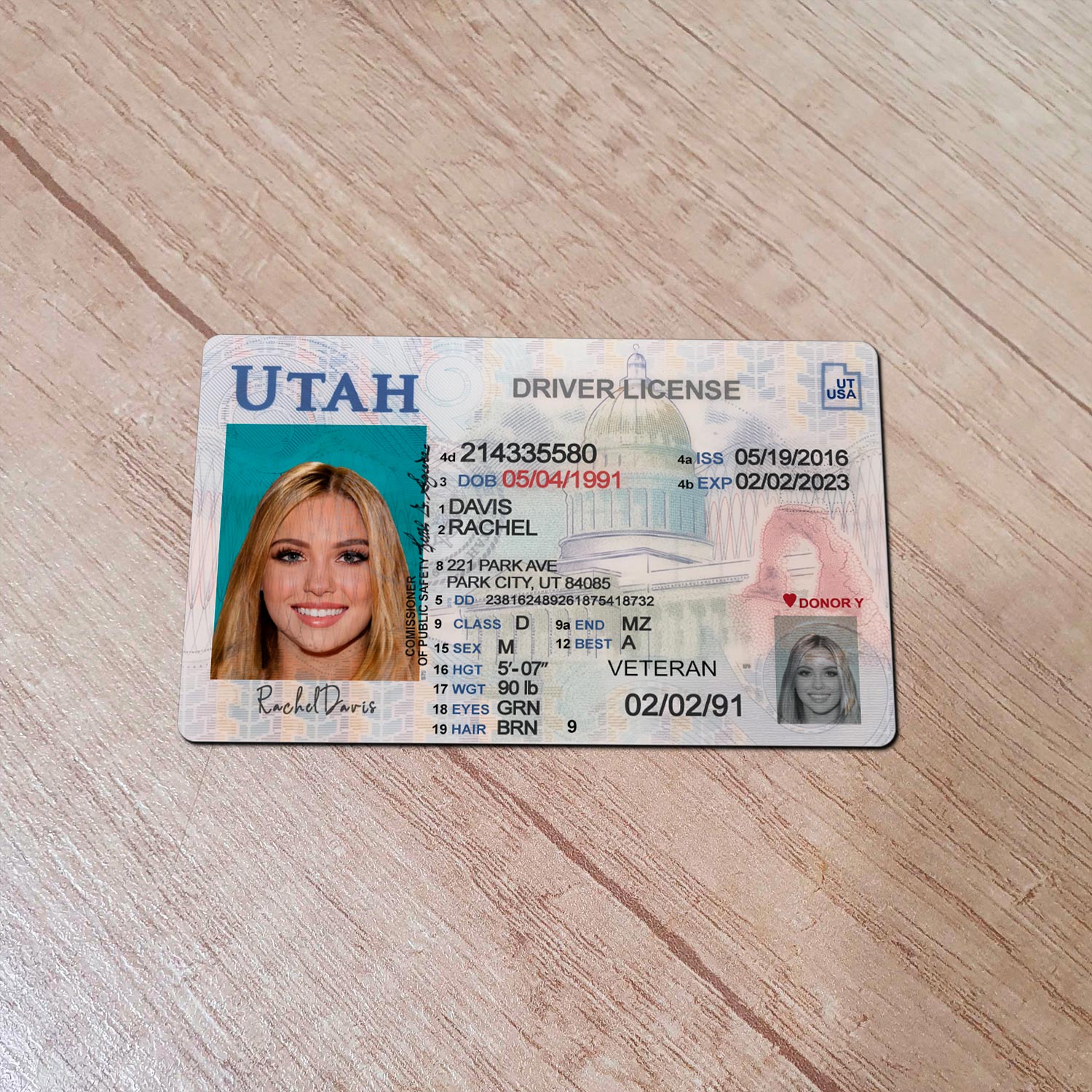 Utah-Driver-License-Template